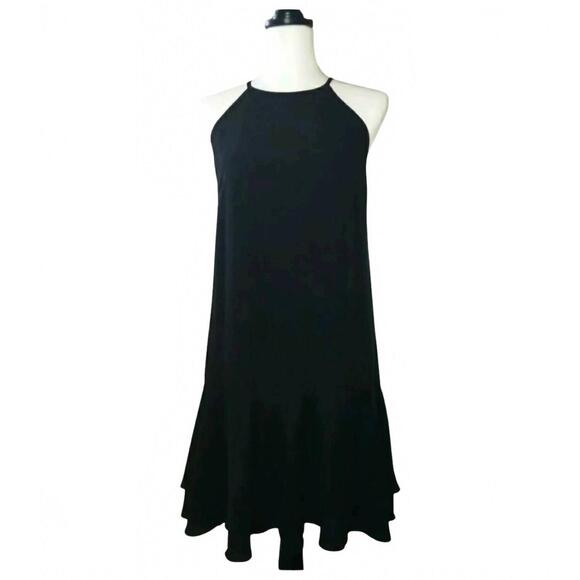 NEW FIFTEEN TWENTY women's halter tiered dress in black